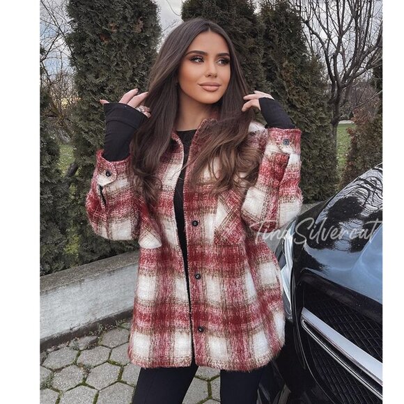 BLOGGER'S FAVE! Zara Plaid Overshirt Shacket Jacket Sz M NWT - Picture 2 of 16